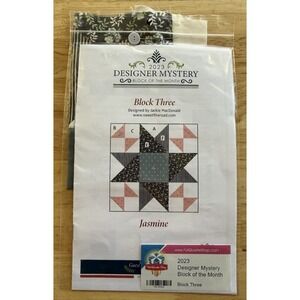 JASMINE ~ Fat Quarter Shop 2023 Designer Mystery BOM 3 Pattern & Pre Made Block